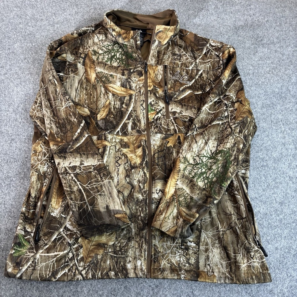 Realtree Edge Jacket Men's 3XL Full Zip Camo Hunting Scent-Factor Performance